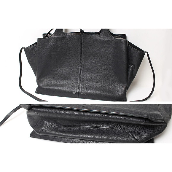 Celine Trifold Shoulder Bag Leather Black - Picture 4 of 6